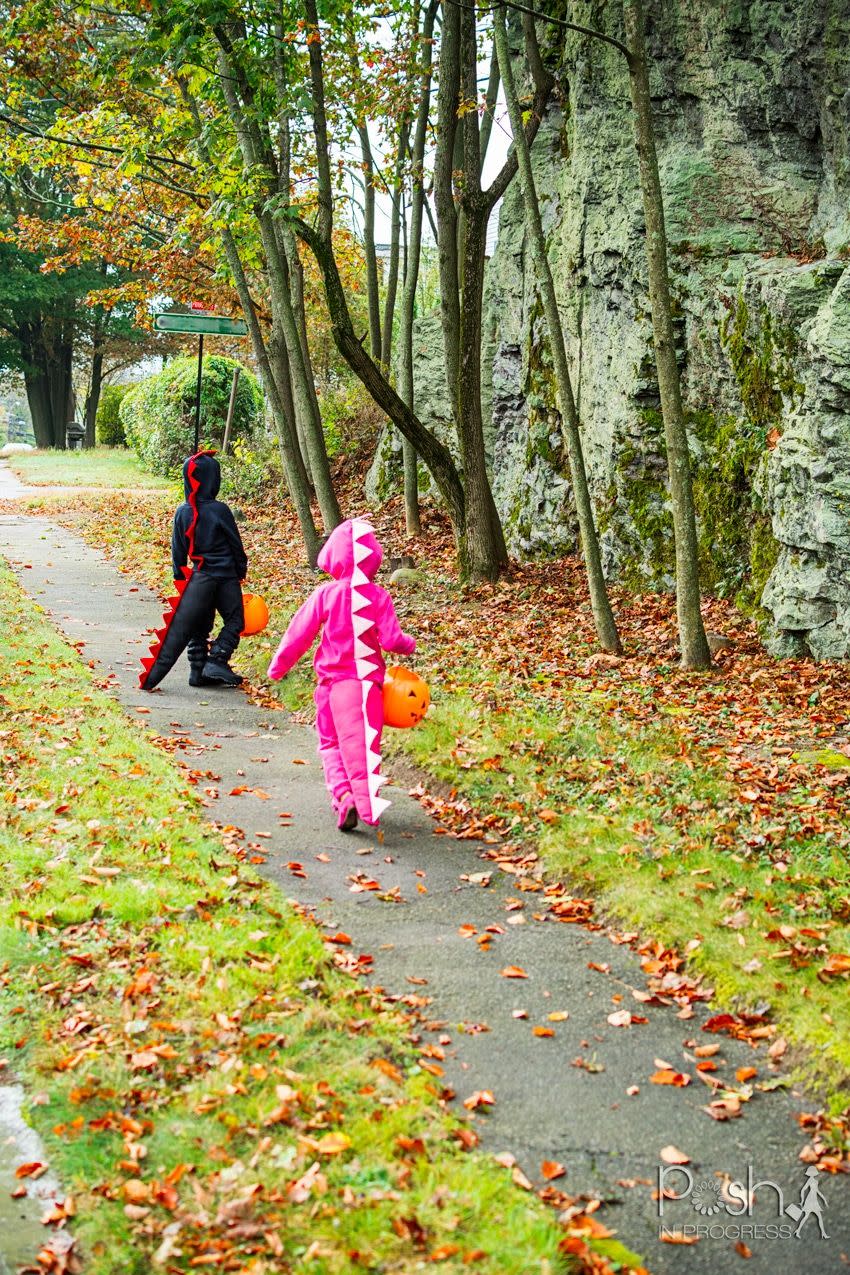 DIY Sweatsuit Dinosaur Costume