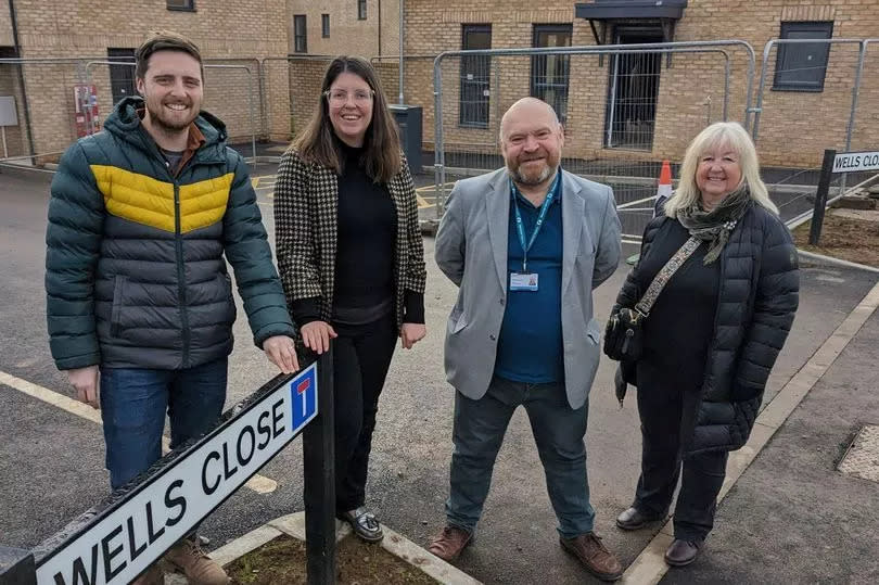 Councillors Tom Deakin, Federica Smith-Roberts, Bill Revan and Fran Smith at the opening of phase A of the North Taunton Regeneration Project