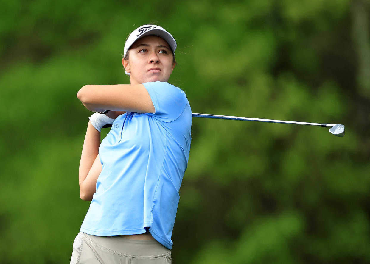 Anna Davis, the tournament's 2022 winner, was assessed a pair of two-shot penalties and missed the cut by two strokes last year. (Photo by David Cannon/Getty Images) (Photo by David Cannon/Getty Images)