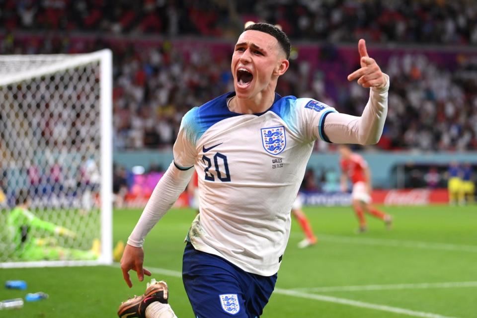 Phil Foden graduated from the U-17s to the senior World Cup, where he scored for England in Qatar (Getty)