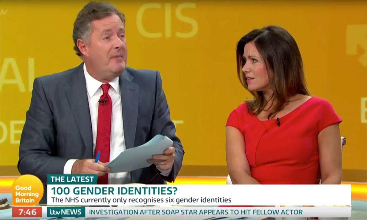 Piers Morgan's comments on gender weren't investigated by Ofcom. (ITV)