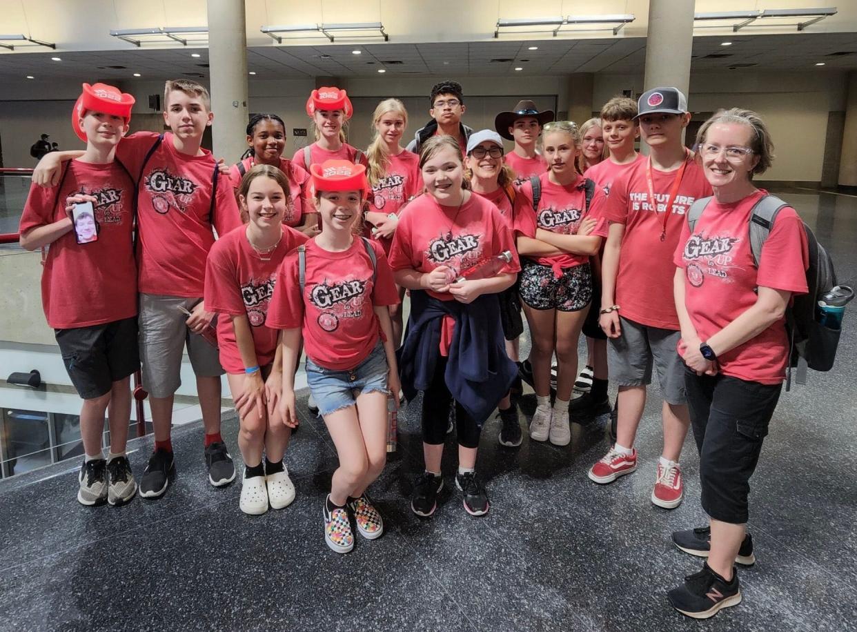 The Grant Middle School robotics team is pictured at the VEX Robotics Middle School World Championships in Dallas, Texas which took place May 8 - 10.