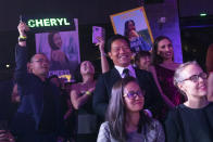 Supporters of Cheryl Yao cheer during the finals of the 2019 Miss Universe Singapore beauty pageant at Zouk.