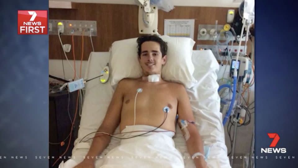 The apprentice plumber spent eight weeks months in hospital after the accident. Source: 7 News