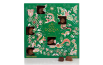 <p>Godiva’s 2017 offering includes a selection of 25 of their signature chocolates from rich caramels to fruity and hazelnut-flavoured creations. <br><a rel="nofollow noopener" href="http://www.godivachocolates.co.uk/" target="_blank" data-ylk="slk:Godiva, £28" class="link "><i>Godiva, £28</i></a> </p>