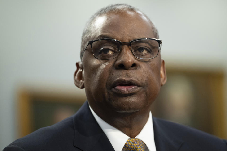 Sec of Defense Lloyd Austin during a House Committee on Appropriations, Subcommittee on Defense budget hearing Fiscal Year 2025 on Capitol Hill, Wednesday, April 17, 2024 in Washington. (AP Photo/John McDonnell)