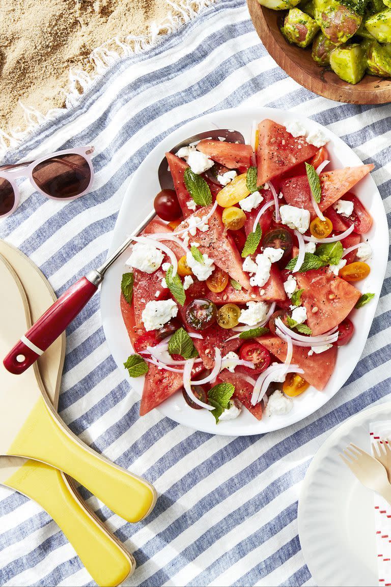 Watermelon, Tomato, and Feta Salad