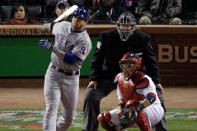 ST LOUIS, MO - OCTOBER 27: Josh Hamilton #32 of the Texas Rangers hits a two-run home run in the 10th inning during Game Six of the MLB World Series against the St. Louis Cardinals at Busch Stadium on October 27, 2011 in St Louis, Missouri. (Photo by Rob Carr/Getty Images)