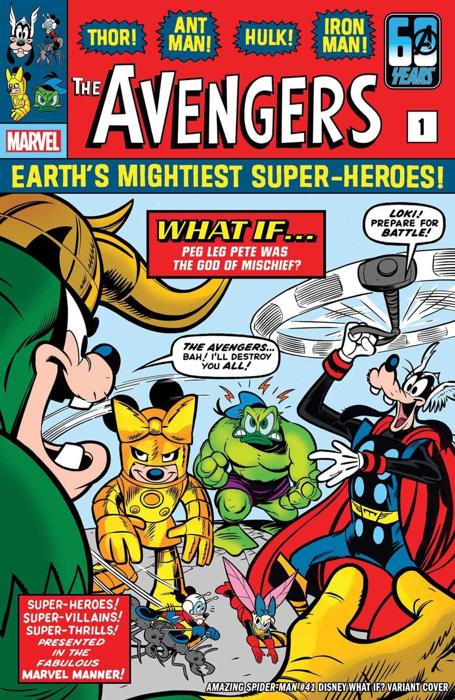Disney Crossover with Marvel Comics to celebrate Avengers and X-Men - Avengers variant cover