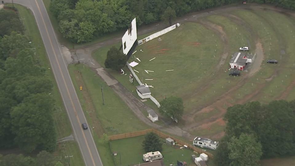 A drive-in movie theater that just reopened after a 10-year hiatus is closed again. This time, it’s due to damage caused by a tornado on Wednesday.
