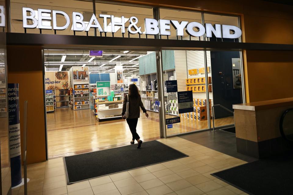 Customer walks into Bed Bath & Beyond store