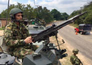 A Colombian soldier guards the border with Venezuela in Cucuta, Colombia February 9, 2018. REUTERS/Javier Andres Rojas