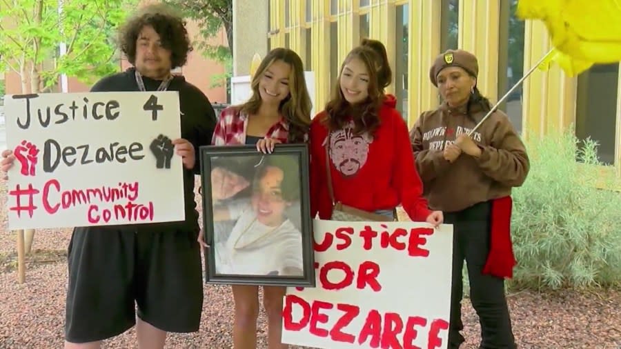 The family of Dezaree Archuleta gathered outside the federal courthouse in Denver