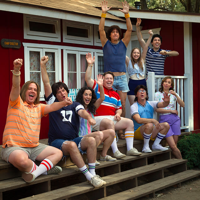 The whole gang is back! To kick off summer, Netflix debuted brand new images from the upcoming <em>Wet Hot American Summer</em> prequel series, <em>First Day of Camp</em>. And everyone looks absolutely amazing as they settle back into the teenage characters they once played in their 30s even though they’re now in their 40s. <strong>NEWS: Netflix's 'Wet Hot American Summer' Cast by the Numbers</strong> Among the new images are first looks at Amy Poehler, Bradley Cooper, Christopher Meloni, Janeane Garofalo, Molly Shannon, and the punkiest teen of them all, Paul Rudd. Elizabeth Banks is Lindsay, who famously tasted "like a burger." Netflix Rudd and Marguerite Moreau reunite as Andy and Katie. Netflix Joe Lo Truglio and Ken Marino look perfect in their wigs. ETONLINE Meloni does the splits as crazy Gene. ETONLINE Shannon is flanked by Nina Hellman and Judah Friedlander. Netflix Garofalo with a can of vegetables (voiced by H. Jon Benjamin). Netflix And the rest of the gang (Zak Orth, Michael Showalter, Marino, Truglio, and Hellman). Netflix It’s almost like we never left Camp Firewood. <em>Wet Hot American Summer: First Day of Camp</em> will consist of eight half-hour episodes, which will premiere on July 31. 