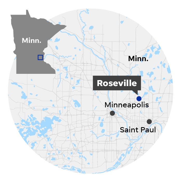 Roseville, Minn. locator map