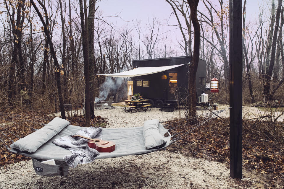 This photo shows a Getaway cabin at Starved Rock in Ottawa, Ill. Experiences are good options for holiday gifts. (Getaway via AP)