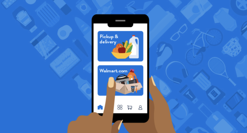 The Walmart app lets you order groceries for pickup or delivery. (Photo: Walmart)