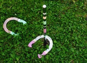 <body> <p>Get everyone interested in the classic game of horseshoes when you brighten a standard set in the colors of your favorite team or in a hue to match the rest of your <a rel="nofollow noopener" href=" http://www.bobvila.com/slideshow/new-notable-15-lighting-solutions-to-brighten-up-your-outdoor-decor-47227?bv=yahoo" target="_blank" data-ylk="slk:outdoor decor;elm:context_link;itc:0;sec:content-canvas" class="link ">outdoor decor</a>. It’s as simple as picking up some painter’s tape and using the right techniques, with help from <a rel="nofollow noopener" href=" http://www.designlovefest.com/2013/08/make-it-40/" target="_blank" data-ylk="slk:Design Love Fest;elm:context_link;itc:0;sec:content-canvas" class="link ">Design Love Fest</a>.</p> <p><strong>Related: <a rel="nofollow noopener" href=" http://www.bobvila.com/articles/how-to-build-a-horseshoe-pit?bv=yahoo" target="_blank" data-ylk="slk:How To—Build a Horseshoe Pit;elm:context_link;itc:0;sec:content-canvas" class="link ">How To—Build a Horseshoe Pit</a> </strong> </p> </body>