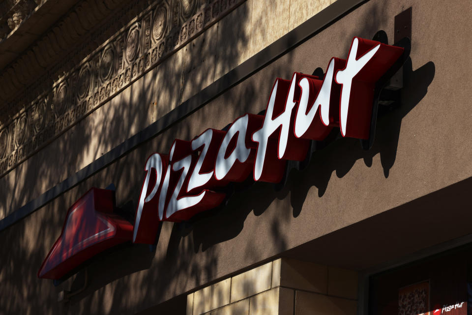 NEW YORK, NEW YORK - NOVEMBER 10: An exterior view of a Pizza Hut restaurant in the Canarsie neighborhood of Brooklyn on November 10, 2020 in New York City. On Tuesday, Pizza Hut in partnership with Beyond Meat became the first pizza franchise to offer a plant-based meat pizza across the United States. (Photo by Michael M. Santiago/Getty Images)