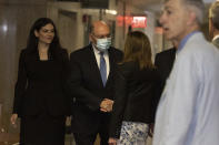 The Trump Organization's former Chief Financial Officer Allen Weisselberg arrives at court, Thursday, Aug. 18, 2022, in New York. Weisselberg is charged with accepting more than $1.7 million in off-the-books compensation from the former president's company over several years, including untaxed perks like rent, car payments and school tuition.(AP Photo/Yuki Iwamura)