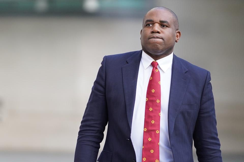 Shadow foreign secretary David Lammy (PA Wire)