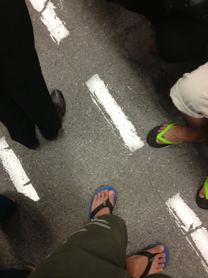 Train with wet floors shared by a reader. (Photo courtesy of Edmund Chia)