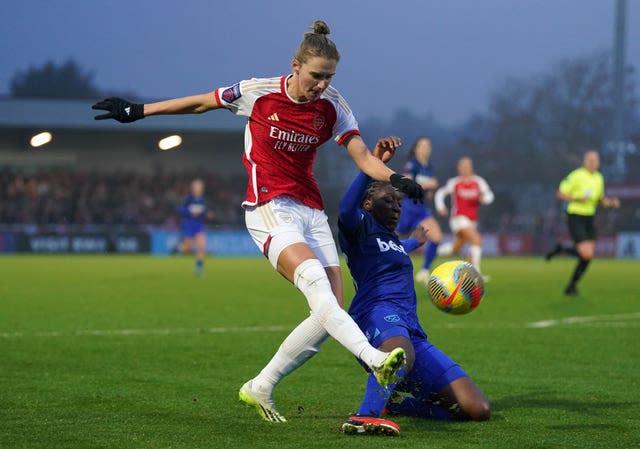 Miedema playing against West Ham(Nick Potts/PA)