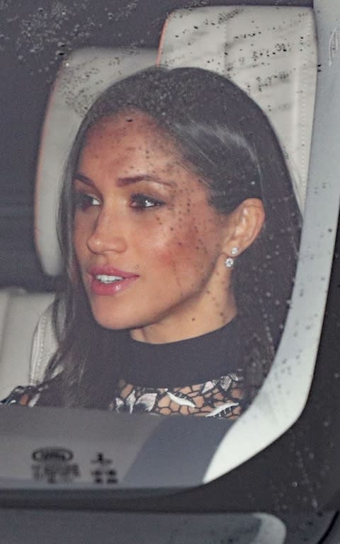 Meghan Markle arriving at the christmas lunch