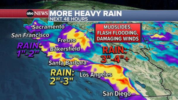 PHOTO: More Heavy Rain Next 48 Hours Map (ABC News)