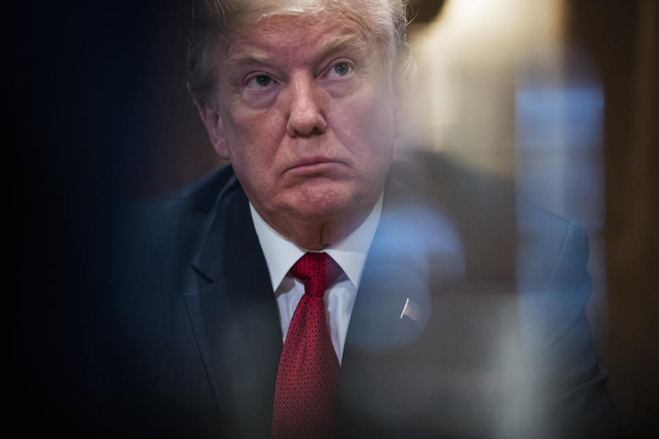 President Donald Trump during a meeting in February where he spoke about MS-13.&nbsp; (Photo: Jabin Botsford/The Washington Post via Getty Images)