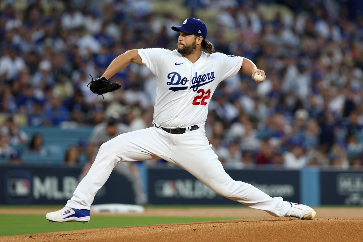 Kershaw underwent left shoulder surgery in November and is hoping for a return this summer. (Photo by Rob Leiter/MLB Photos via Getty Images)