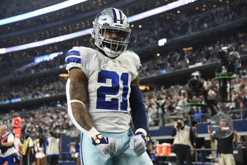 Veteran running back Ezekiel Elliott agreed to return to the Dallas Cowboys after spending last season with the New England Patriots. File Photo by Ian Halperin/UPI