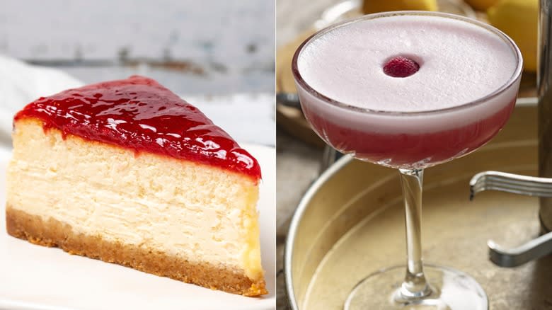 Cheesecake and raspberry cocktail