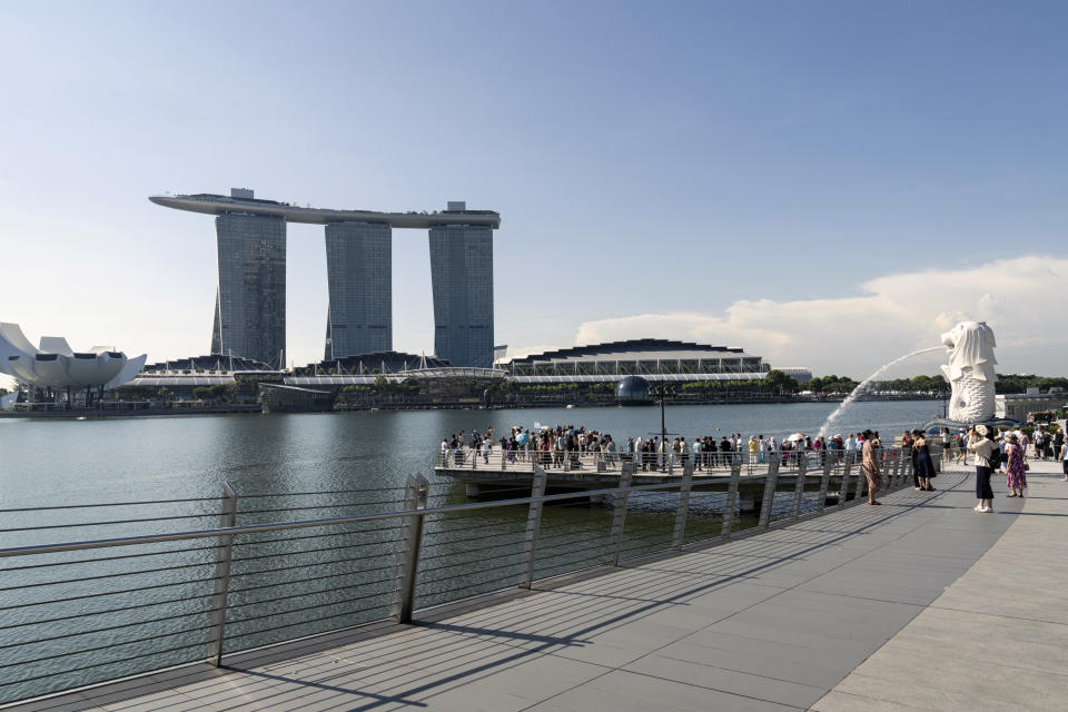 The Merlion statue in Singapore, on Tuesday, May 14, 2024. (Photo: Lauryn Ishak/Bloomberg)