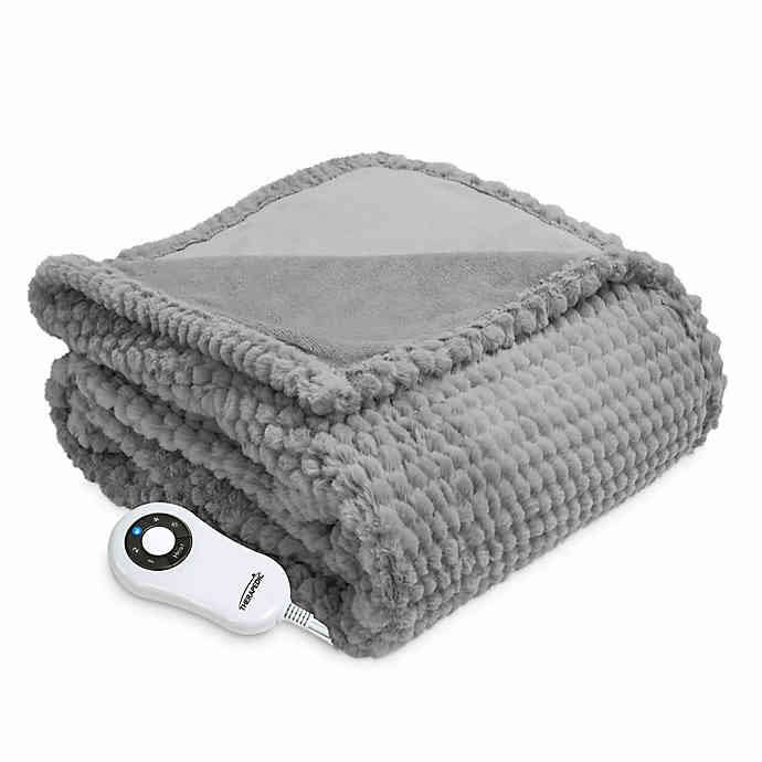 Therapedic Faux Fur Electric Throw Blanket