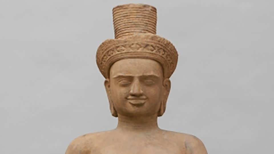 A 10th century goddess sandstone statue from Koh Ker will be returned to Cambodia. - US Attorney's Office, Southern District of New York