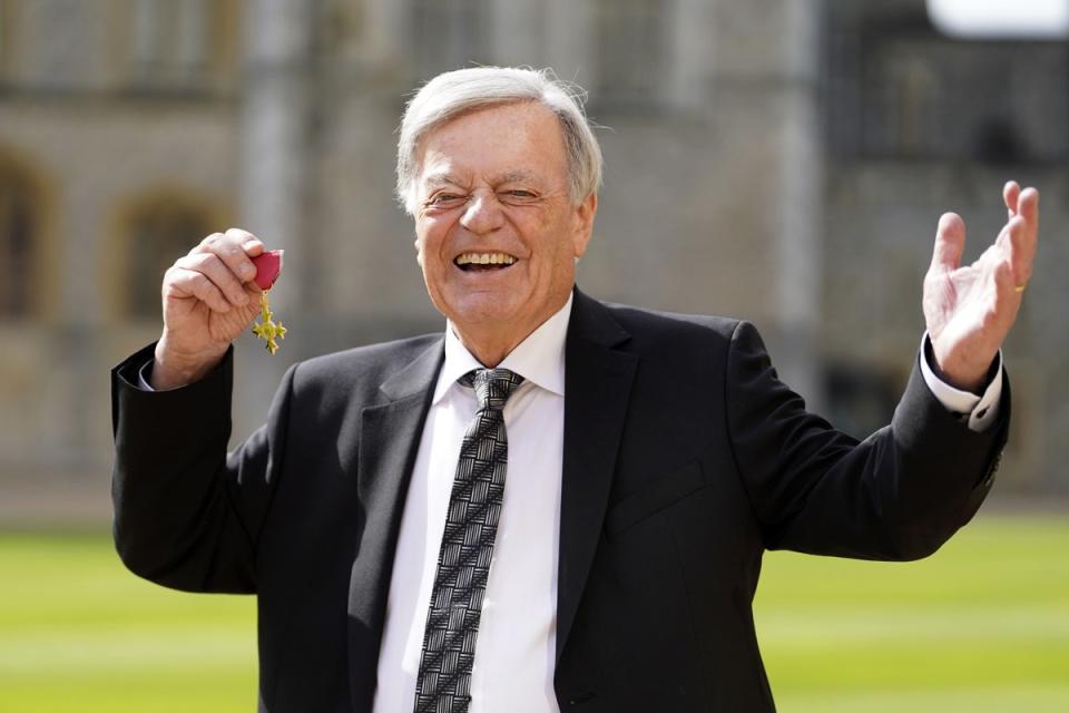 DJ Tony Blackburn was presented with his OBE for services to broadcasting (PA Wire)