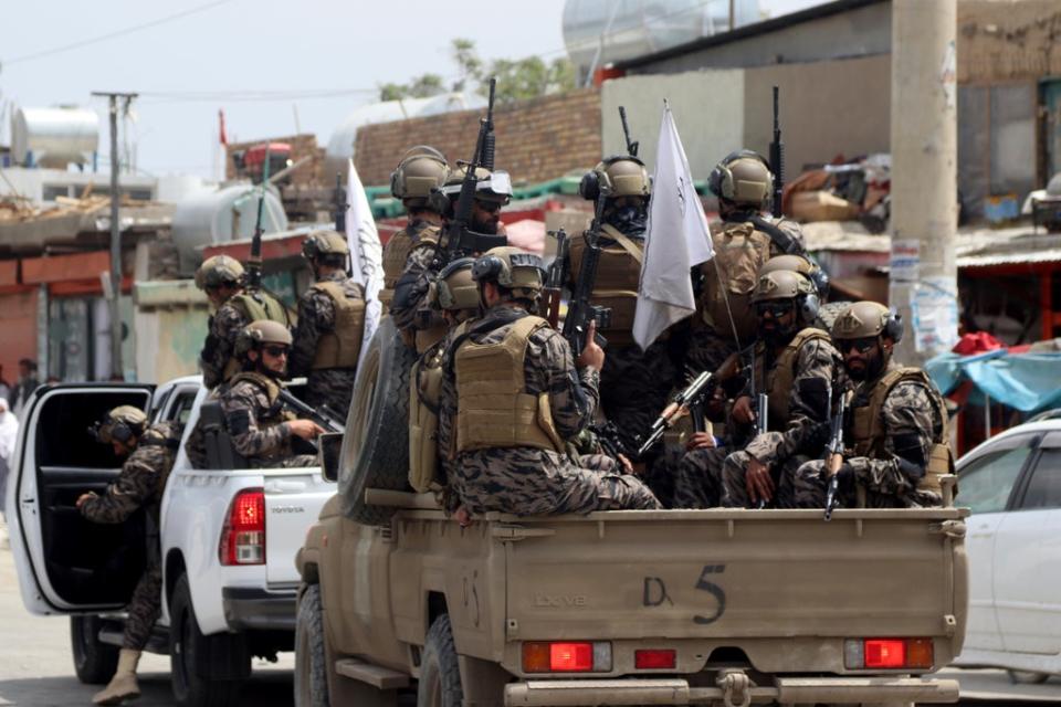 Taliban special force fighters arrive outside the Hamid Karzai International Airport after the U.S. military’s withdrawal, in Kabul, Afghanistan, Tuesday, Aug. 31, 2021. The Taliban were in full control of Kabul’s airport on Tuesday, after the last U.S. plane left its runway, marking the end of America’s longest war (AP Photo/Khwaja Tawfiq Sediqi)