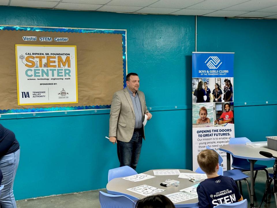 Boys and Girls Club Tennessee Valley CEO and President Bart McFadden at the ribbon-cutting ceremony for the new STEM center at the South Knoxville Boys and Girls Vestal Club on January 26, 2024.