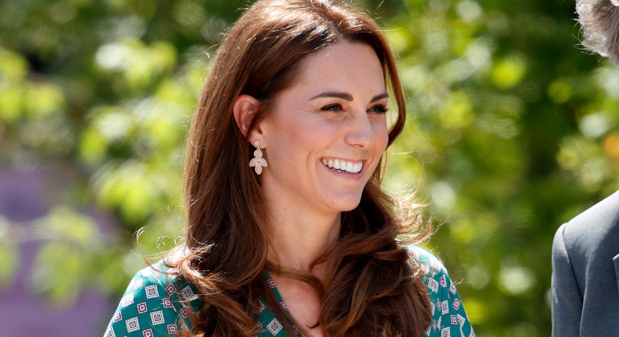 Duchess of Cambridge wore the Accessorize earrings back in 2018 on her visit to her RHS Back to Nature garden. (Getty)