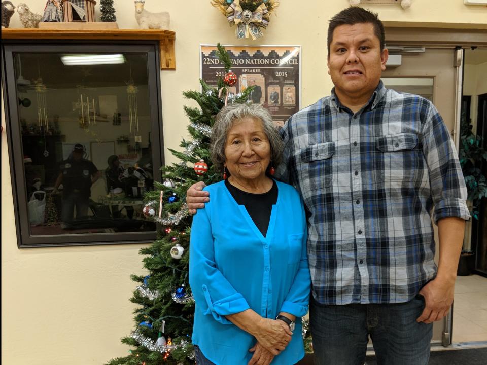 Tyrone Whitehorse with one of his grandmothers