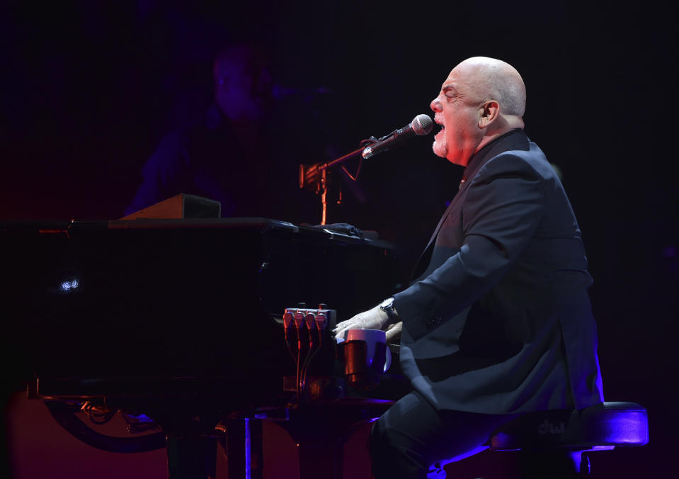 FILE - Musician Billy Joel performs during his 100th lifetime performance at Madison Square Garden on Wednesday, July 18, 2018, in New York. The performance will air on CBS and can be streamed on Paramount+ on Sunday, April 14. (Photo by Evan Agostini/Invision/AP, File)