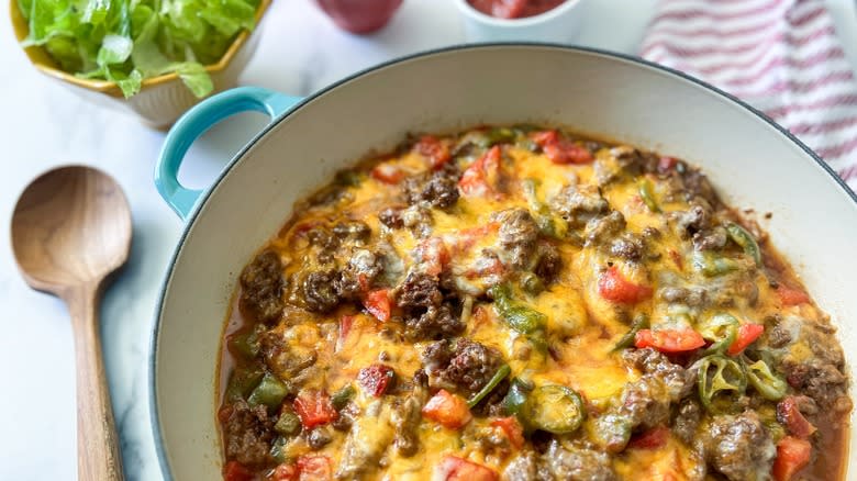 taco casserole in dutch oven