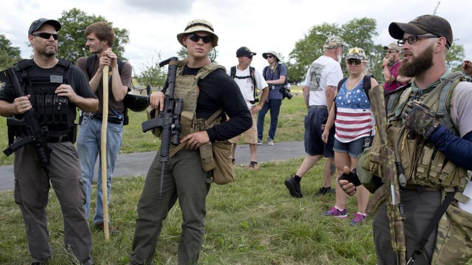 Milicianos en Pennsylvania.