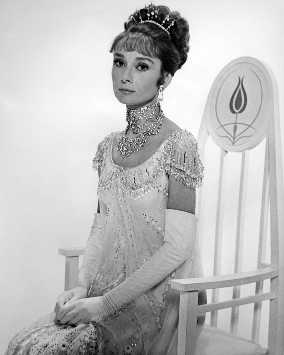 Portrait of English actress Audrey Hepburn 1929–1993) (in costume as Eliza Doolittle) in 'My Fair Lady' (directed by George Cukor), Burbank, California, 1964. (Photo by Silver Screen Collection/Getty Images)