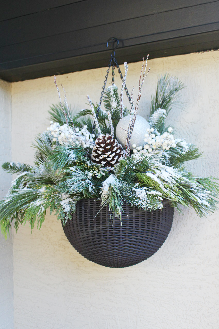 DIY Holiday Hanging Basket