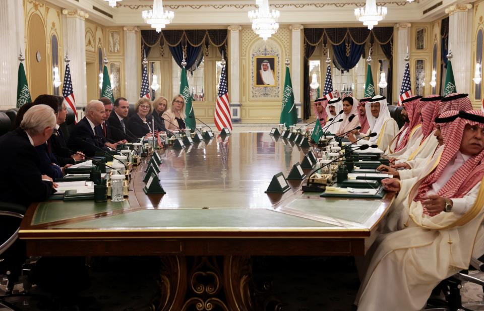 President Joe Biden participates in a bilateral meeting with Crown Prince Mohammed bin Salman (REUTERS)