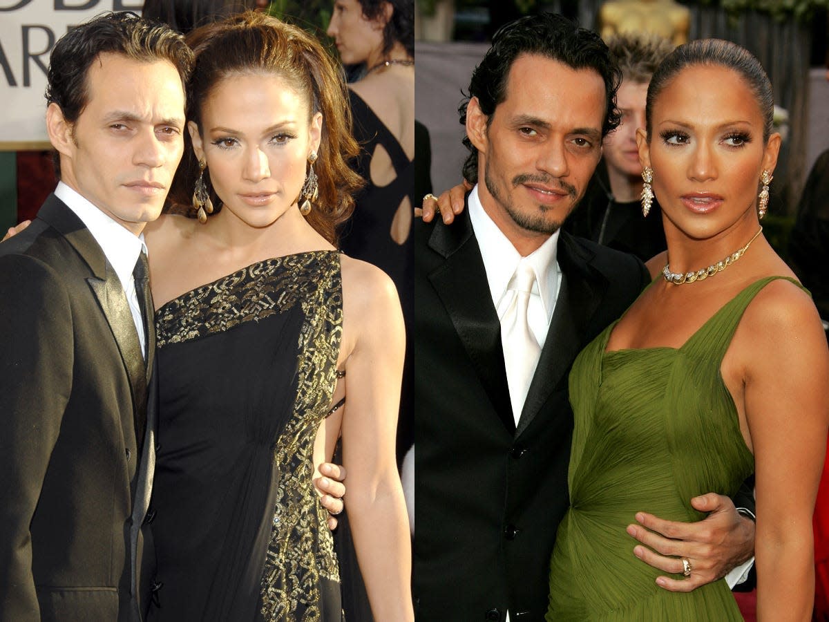 Jennifer Lopez and Marc Anthony side by side