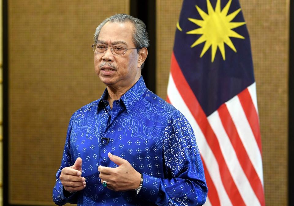 Prime Minister Tan Sri Muhyiddin Yassin speaks during a press conference in Putrajaya May 16, 2020. — Bernama pic