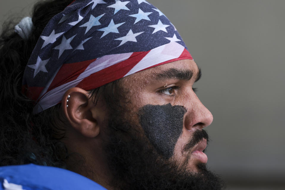 Kentucky OL Darian Kinnard is a no-nonsense offensive lineman who won a few big battles in Tuesday's Senior Bowl practice. (Photo by Douglas P. DeFelice/Getty Images)